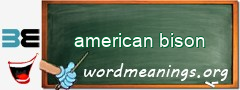 WordMeaning blackboard for american bison